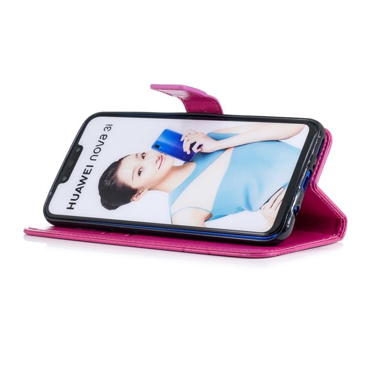 For Huawei Nova3 Diamond Encrusted Butterflies Love Flowers Pattern Horizontal Flip Leather Case with Holder & Card Slots & Wallet & Lanyard