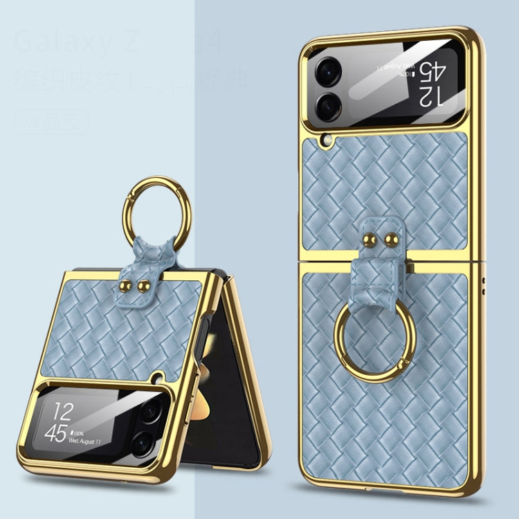 For Samsung Galaxy Z Flip4 GKK Weave Texture Electroplating Protective Phone Case