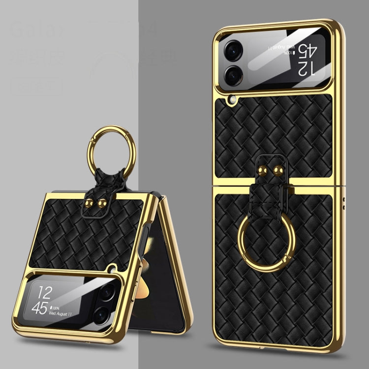 For Samsung Galaxy Z Flip4 GKK Weave Texture Electroplating Protective Phone Case