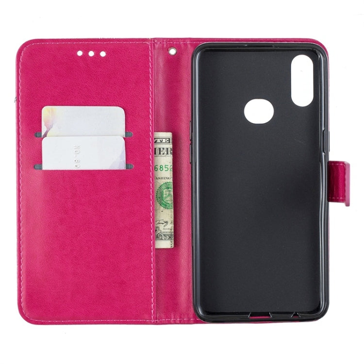 For Galaxy A10S Diamond Encrusted Butterflies Love Flowers Pattern Horizontal Flip Leather Case with Holder & Card Slots & Wallet & Lanyard