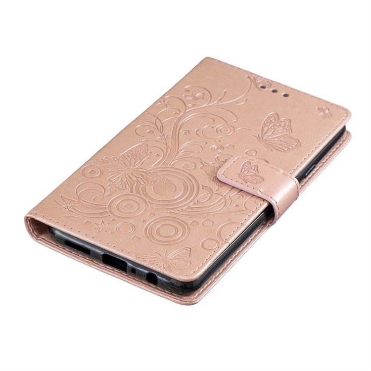 For Galaxy A20S Diamond Encrusted Butterflies Love Flowers Pattern Horizontal Flip Leather Case with Holder & Card Slots & Wallet & Lanyard