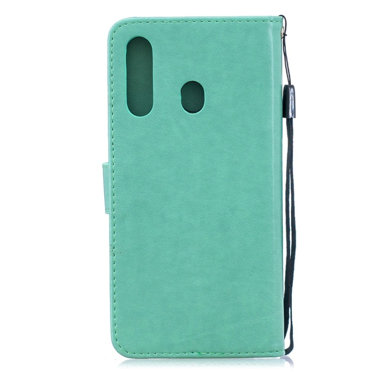 For Galaxy A60 Diamond Encrusted Butterflies Love Flowers Pattern Horizontal Flip Leather Case with Holder & Card Slots & Wallet & Lanyard