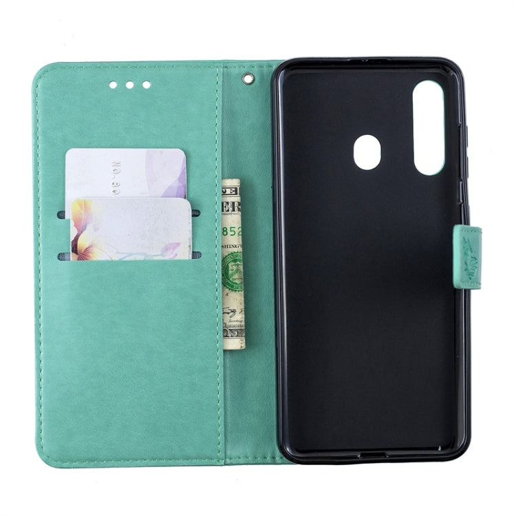 For Galaxy A60 Diamond Encrusted Butterflies Love Flowers Pattern Horizontal Flip Leather Case with Holder & Card Slots & Wallet & Lanyard
