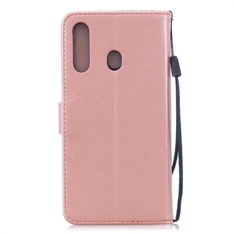 For Galaxy A60 Diamond Encrusted Butterflies Love Flowers Pattern Horizontal Flip Leather Case with Holder & Card Slots & Wallet & Lanyard