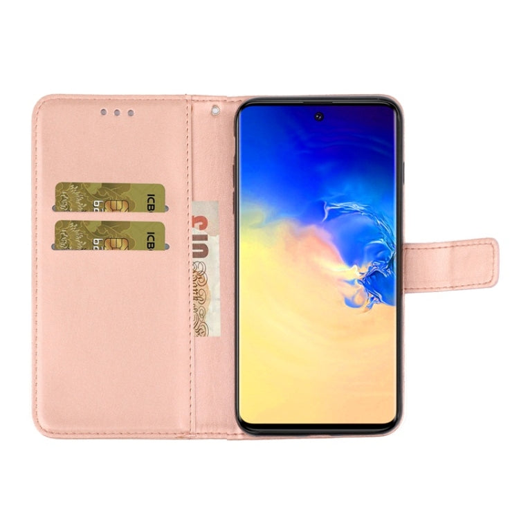 For Galaxy A71 Diamond Encrusted Butterflies Love Flowers Pattern Horizontal Flip Leather Case with Holder & Card Slots & Wallet & Lanyard