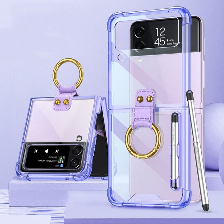 For Samsung Galaxy Z Flip4 GKK Airbag Protective Phone Case with Ring & Pen