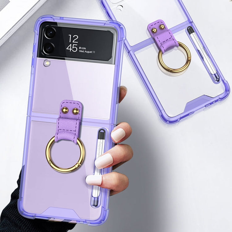 For Samsung Galaxy Z Flip4 GKK Airbag Protective Phone Case with Ring & Pen
