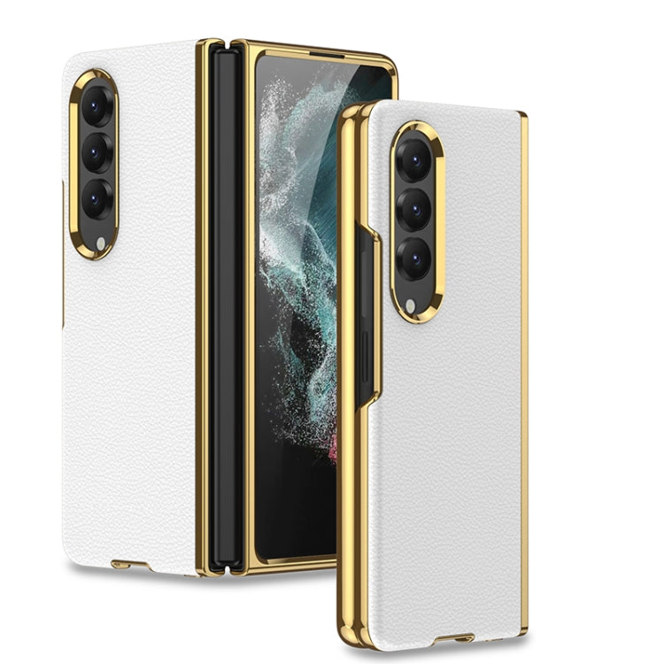 For Samsung Galaxy Z Fold4 GKK Electroplating Leather Surface Phone Case