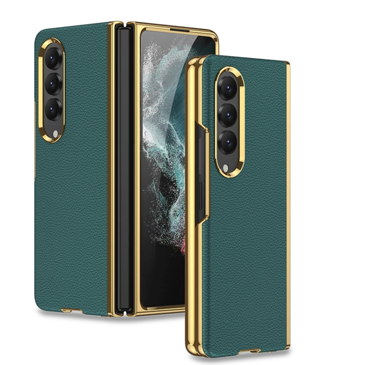 For Samsung Galaxy Z Fold4 GKK Electroplating Leather Surface Phone Case
