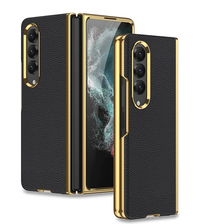 For Samsung Galaxy Z Fold4 GKK Electroplating Leather Surface Phone Case