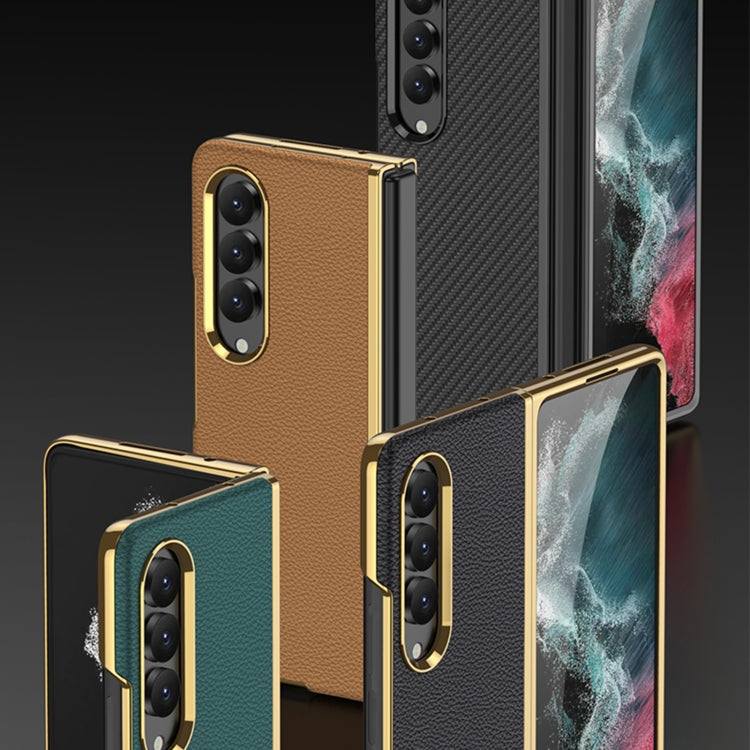 For Samsung Galaxy Z Fold4 GKK Electroplating Leather Surface Phone Case