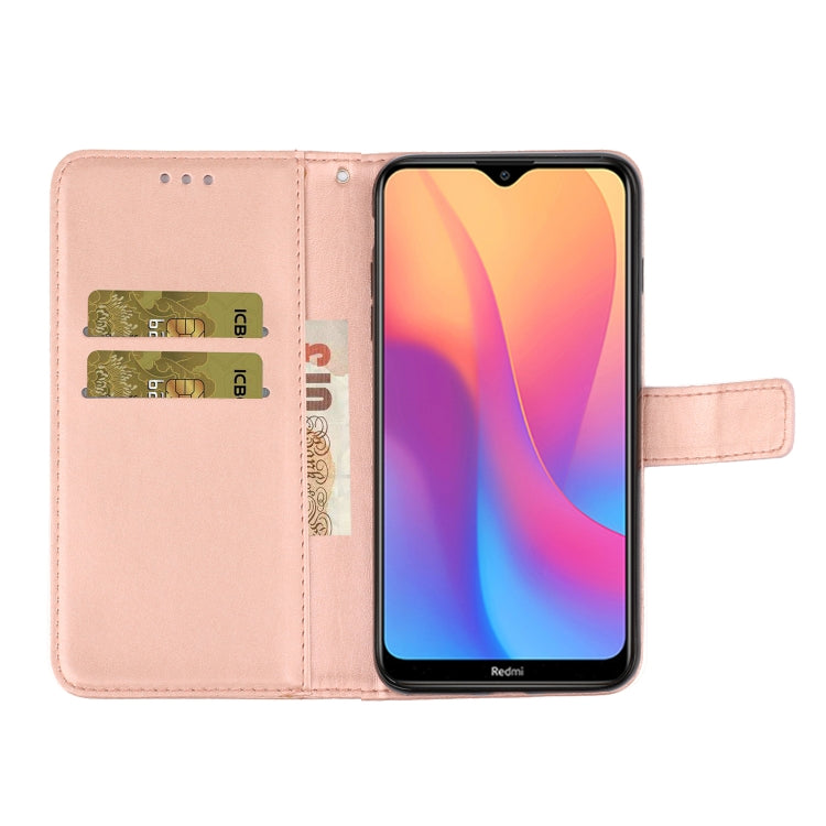 For Xiaomi Redmi 8A Diamond Encrusted Butterflies Love Flowers Pattern Horizontal Flip Leather Case with Holder & Card Slots & Wallet & Lanyard