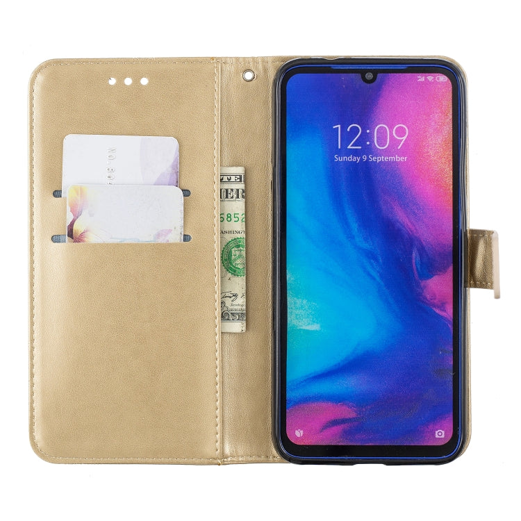 For  Xiaomi Redmi Note 7 Diamond Encrusted Butterflies Love Flowers Pattern Horizontal Flip Leather Case with Holder & Card Slots & Wallet & Lanyard