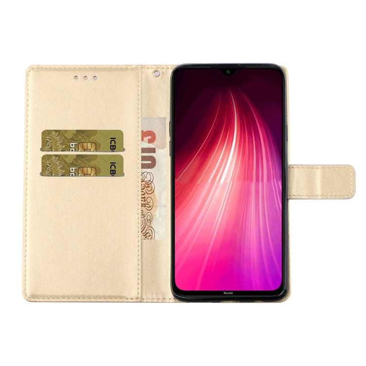 For  Xiaomi Redmi Note 8 Diamond Encrusted Butterflies Love Flowers Pattern Horizontal Flip Leather Case with Holder & Card Slots & Wallet & Lanyard