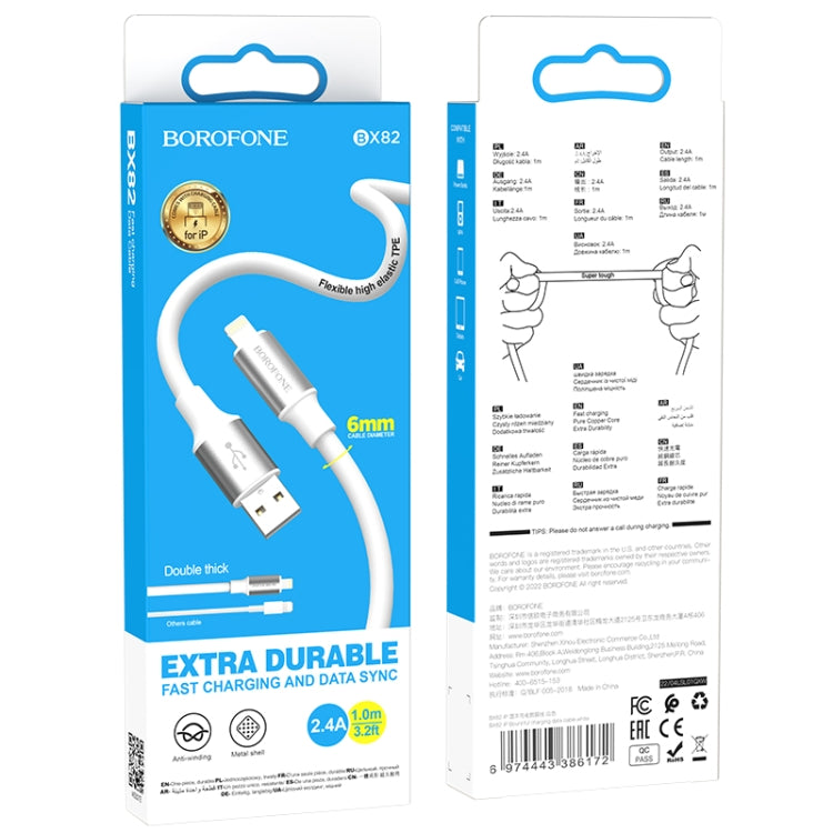 Borofone BX82 USB to 8 Pin Bountiful Charging Data Cable, Length:1m