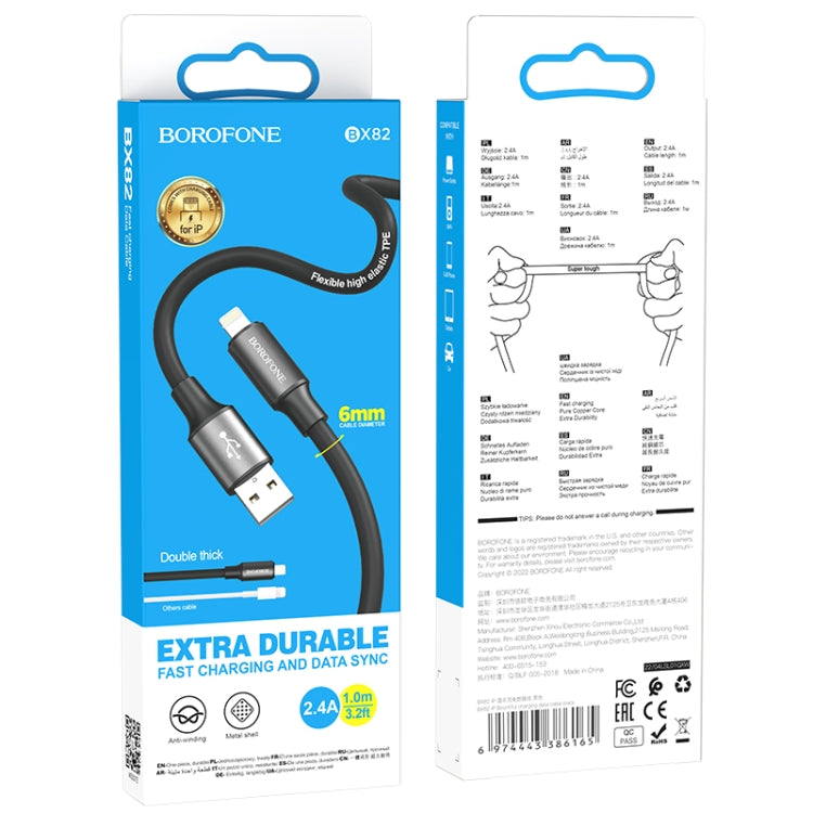 Borofone BX82 USB to 8 Pin Bountiful Charging Data Cable, Length:1m