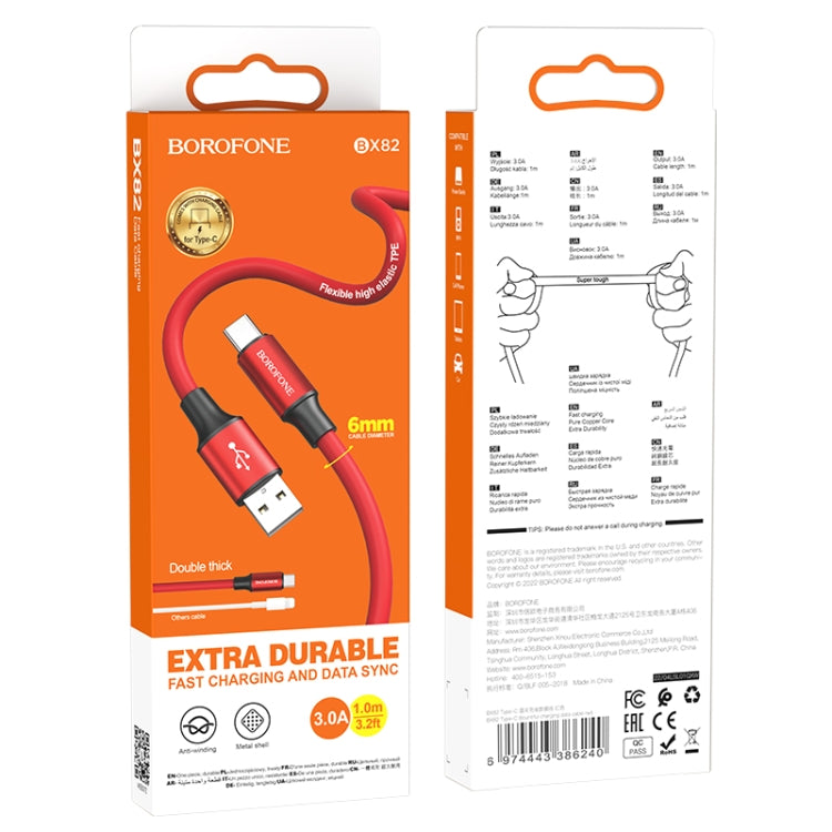 Borofone BX82 USB to Type-C Bountiful Charging Data Cable, Length:1