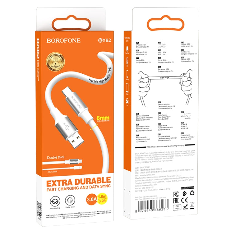 Borofone BX82 USB to Type-C Bountiful Charging Data Cable, Length:1