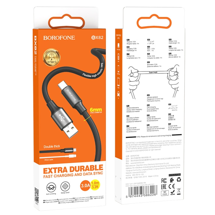 Borofone BX82 USB to Type-C Bountiful Charging Data Cable, Length:1
