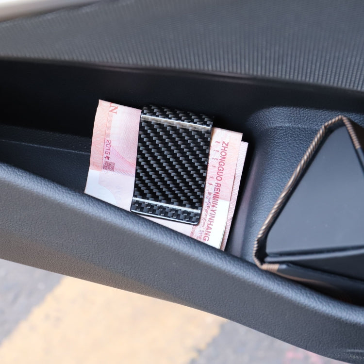 Car Carbon Fiber Card Holder Wallet Credit Card Clip