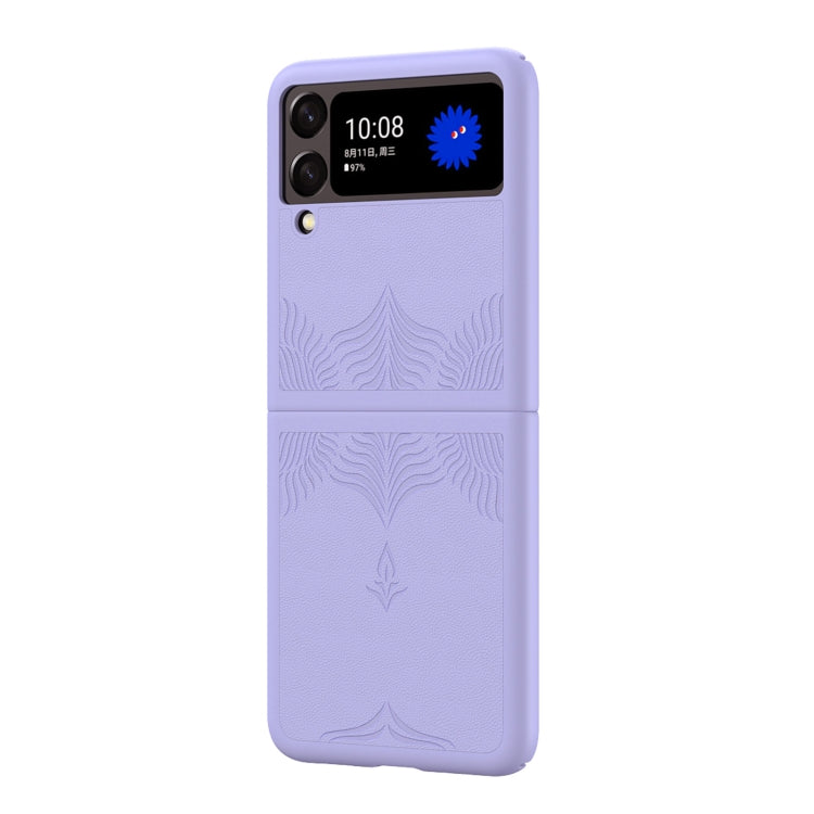 For Samsung Galaxy Z Flip4 5G Embossed Leather Texture Protective Phone Case