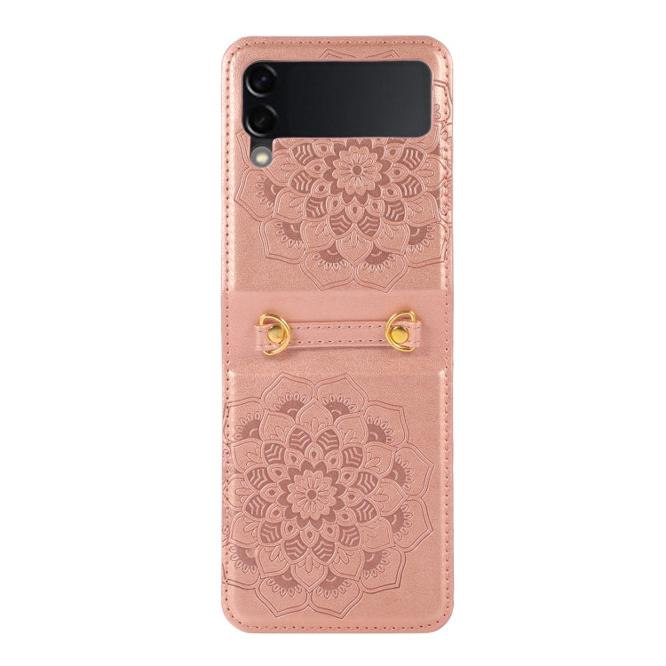 For Samsung Galaxy Z Flip3 5G Mandala Embossing Fold Leather Phone Case