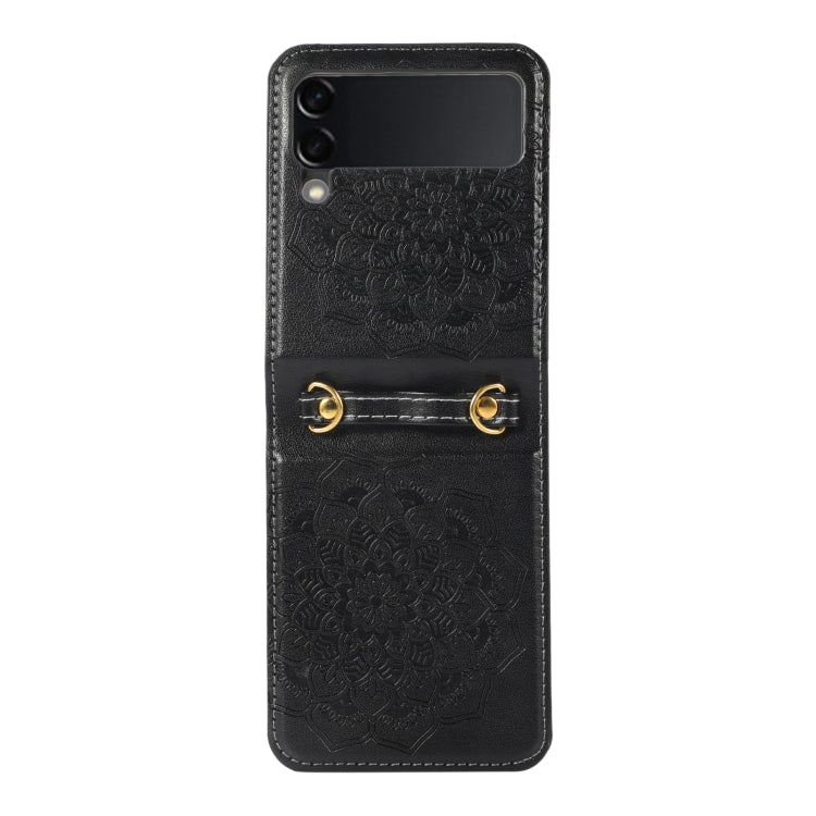 For Samsung Galaxy Z Flip3 5G Mandala Embossing Fold Leather Phone Case