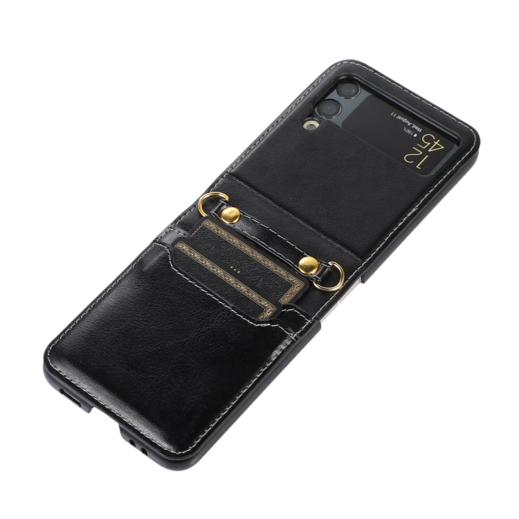 For Samsung Galaxy Z Flip4 Stitching Color Fold Leather Phone Case with Card Slot