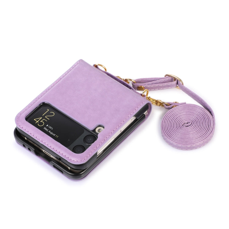 For Samsung Galaxy Z Flip4 Stitching Color Fold Leather Phone Case with Card Slot