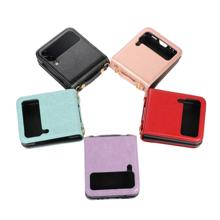 For Samsung Galaxy Z Flip4 Stitching Color Fold Leather Phone Case with Card Slot