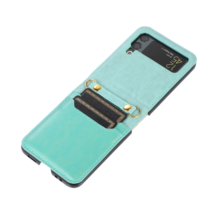 For Samsung Galaxy Z Flip4 Stitching Color Fold Leather Phone Case with Card Slot