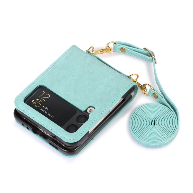 For Samsung Galaxy Z Flip4 Stitching Color Fold Leather Phone Case with Card Slot