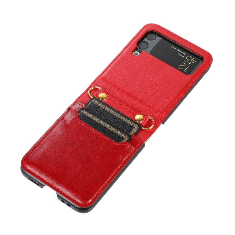 For Samsung Galaxy Z Flip4 Stitching Color Fold Leather Phone Case with Card Slot