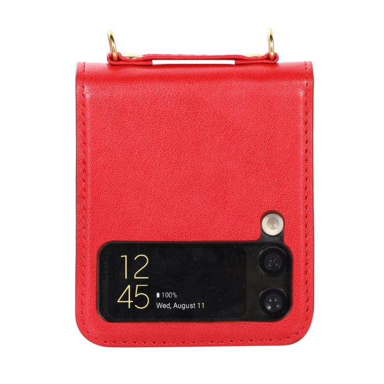 For Samsung Galaxy Z Flip4 Stitching Color Fold Leather Phone Case with Card Slot