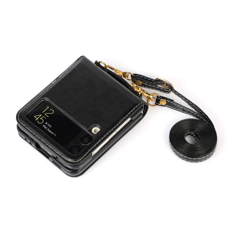 For Samsung Galaxy Z Flip3 5G Stitching Color Fold Leather Phone Case with Card Slot