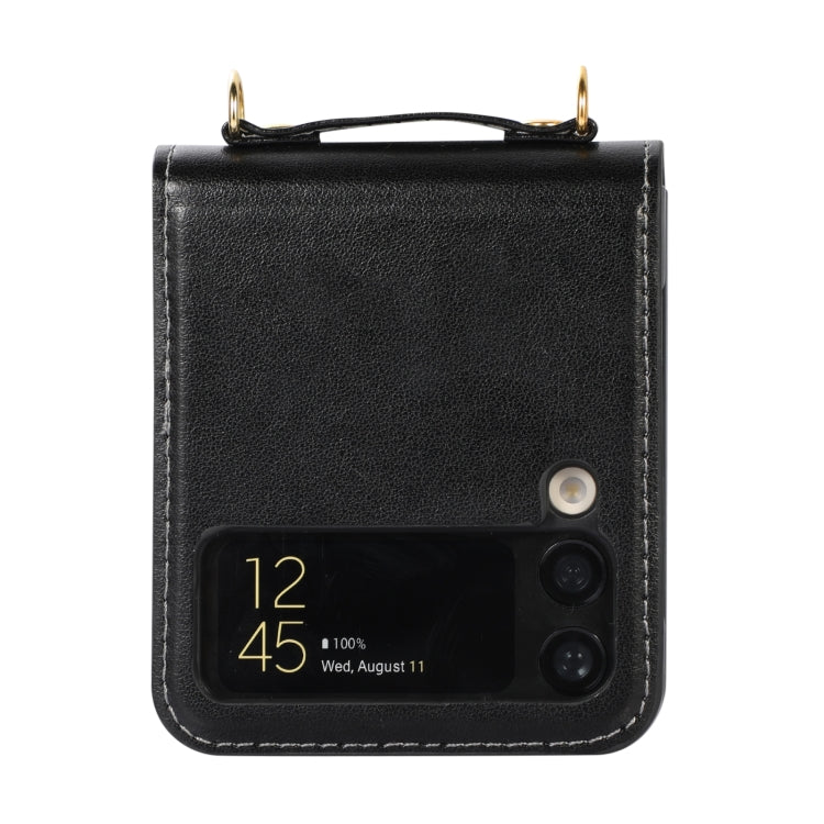For Samsung Galaxy Z Flip3 5G Stitching Color Fold Leather Phone Case with Card Slot