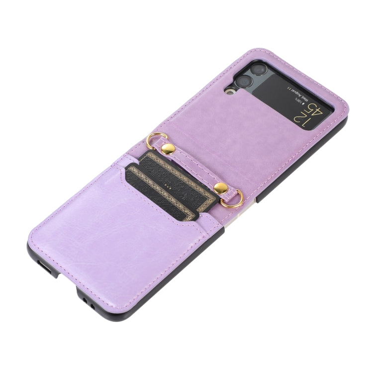 For Samsung Galaxy Z Flip3 5G Stitching Color Fold Leather Phone Case with Card Slot