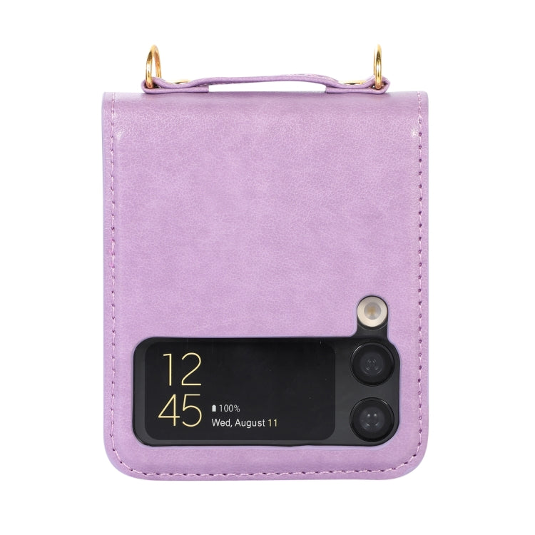 For Samsung Galaxy Z Flip3 5G Stitching Color Fold Leather Phone Case with Card Slot
