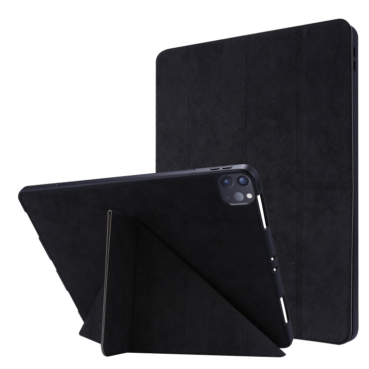 For iPad Pro 12.9 inch 2020 Marble Style Cloth Texture Horizontal Deformation Flip Leather Tablet Case with Holder & Pen Slot