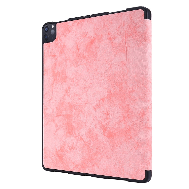 For iPad Pro 12.9 inch 2020 Marble Style Cloth Texture Horizontal Deformation Flip Leather Tablet Case with Holder & Pen Slot