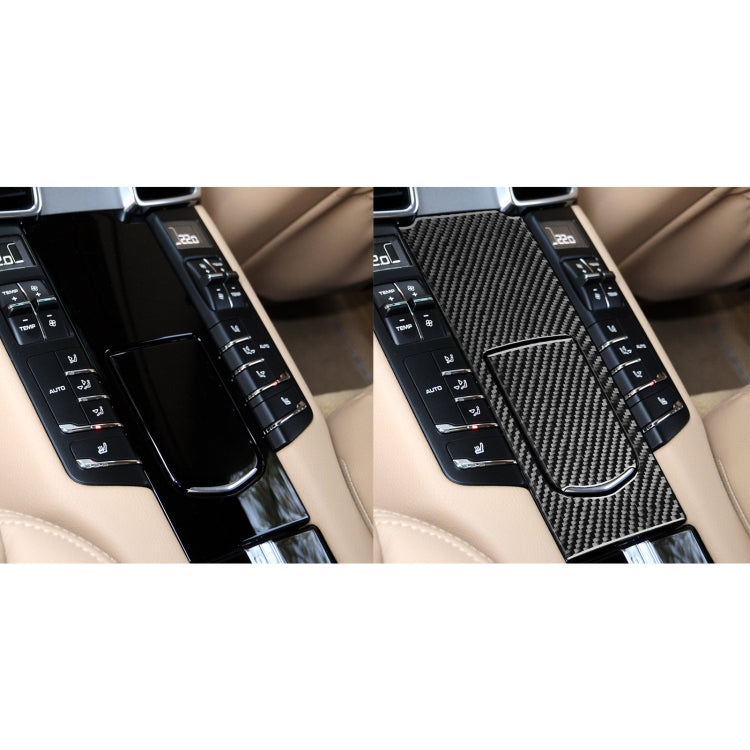 Car Carbon Fiber Rear Seat Multimedia Panel Decorative Sticker for Porsche Panamera 2010-2016, Left and Right Drive