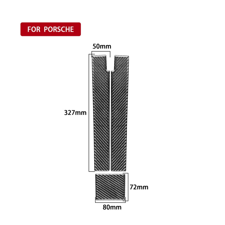 Car Carbon Fiber Rear Armrest Box Panel Decorative Sticker for Porsche Panamera 2010-2016, Left and Right Drive