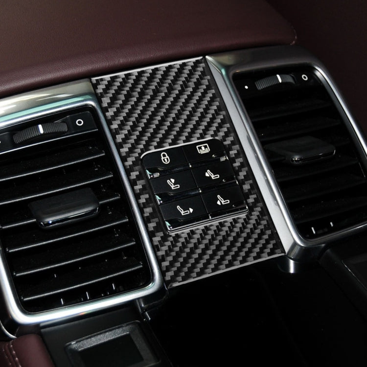 Car Carbon Fiber Rear Seat Adjustment Panel Decorative Sticker for Porsche Panamera 2010-2016, Left and Right Drive