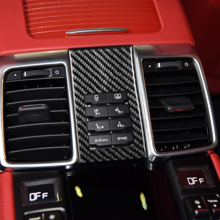 Car Carbon Fiber Rear Seat Adjustment Panel Decorative Sticker for Porsche Panamera 2010-2016, Left and Right Drive