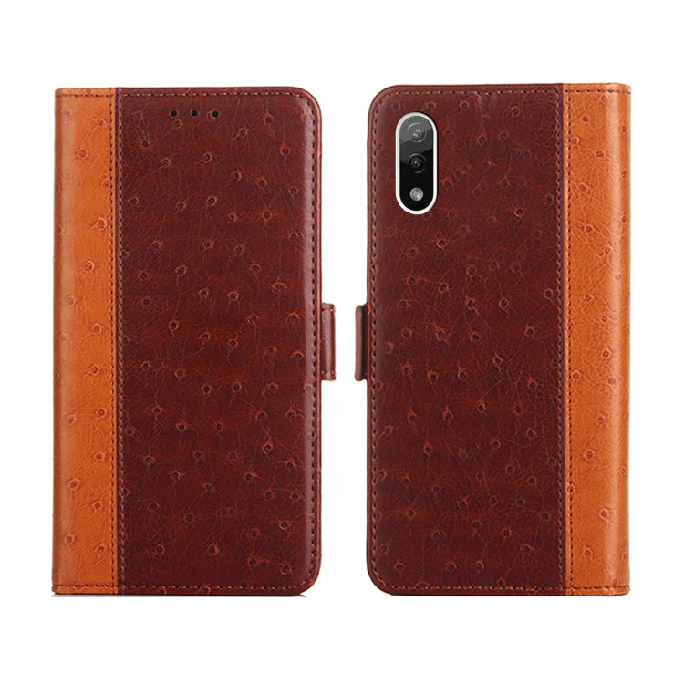 For Sony Xperia Ace II Ostrich Texture Flip Leather Phone Case