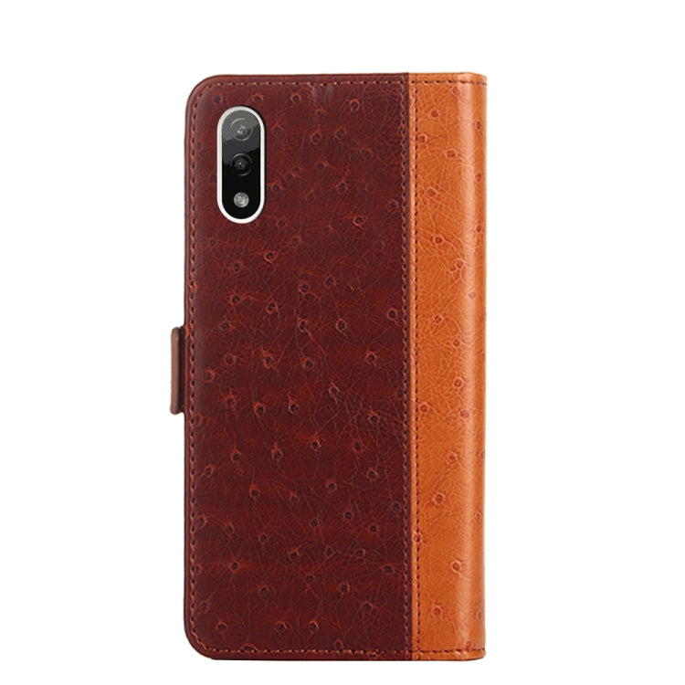 For Sony Xperia Ace II Ostrich Texture Flip Leather Phone Case