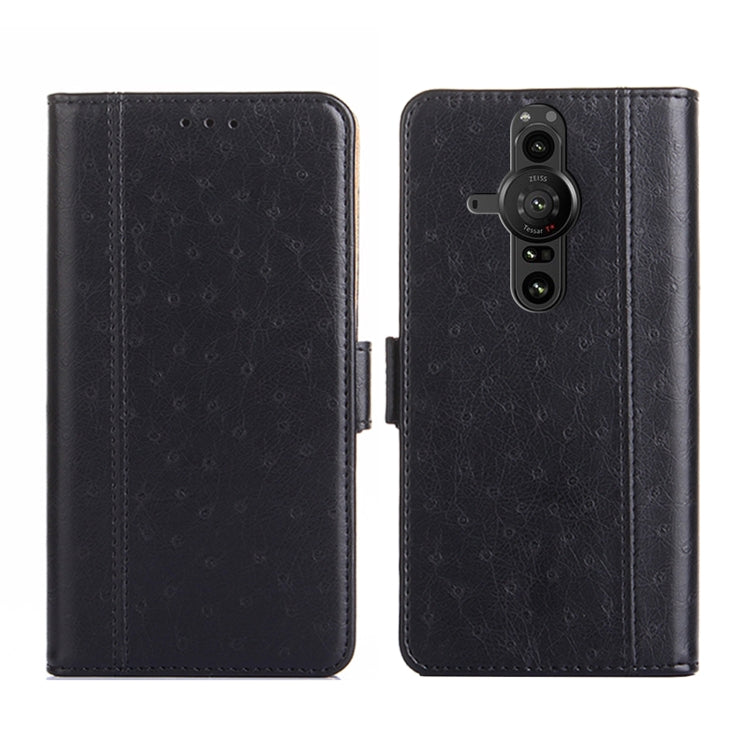 For Sony Xperia Pro-I Ostrich Texture Flip Leather Phone Case