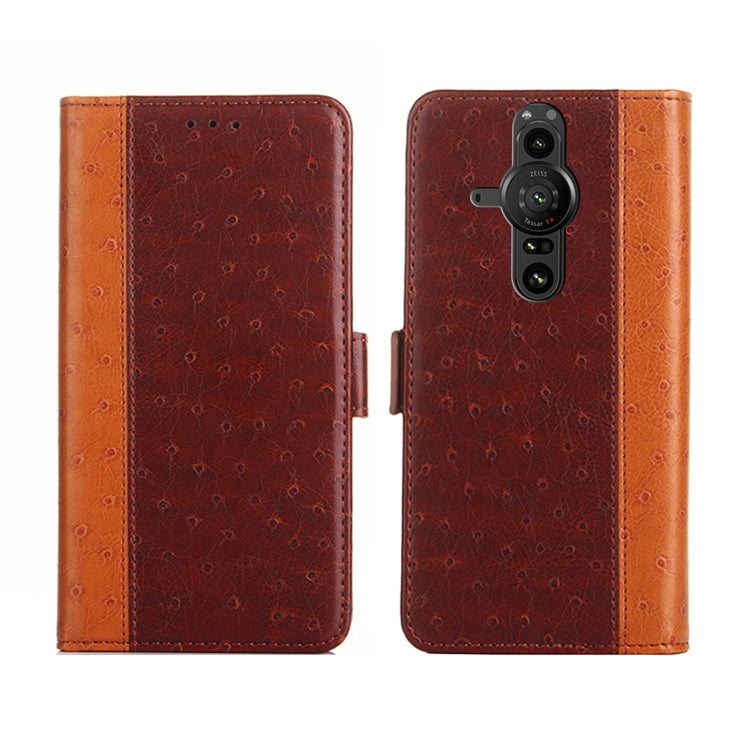 For Sony Xperia Pro-I Ostrich Texture Flip Leather Phone Case