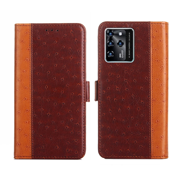 For ZTE Blabe V30 Ostrich Texture Flip Leather Phone Case