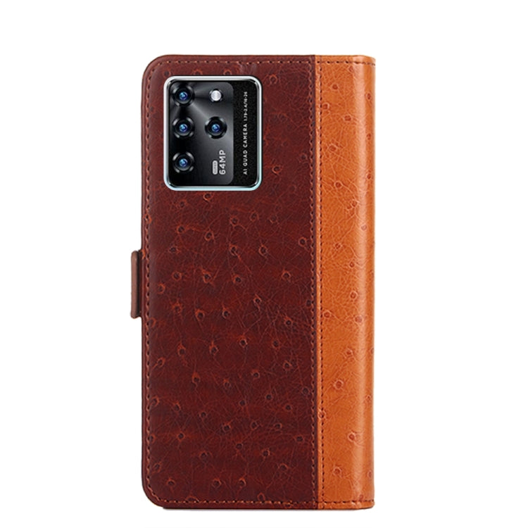 For ZTE Blabe V30 Ostrich Texture Flip Leather Phone Case